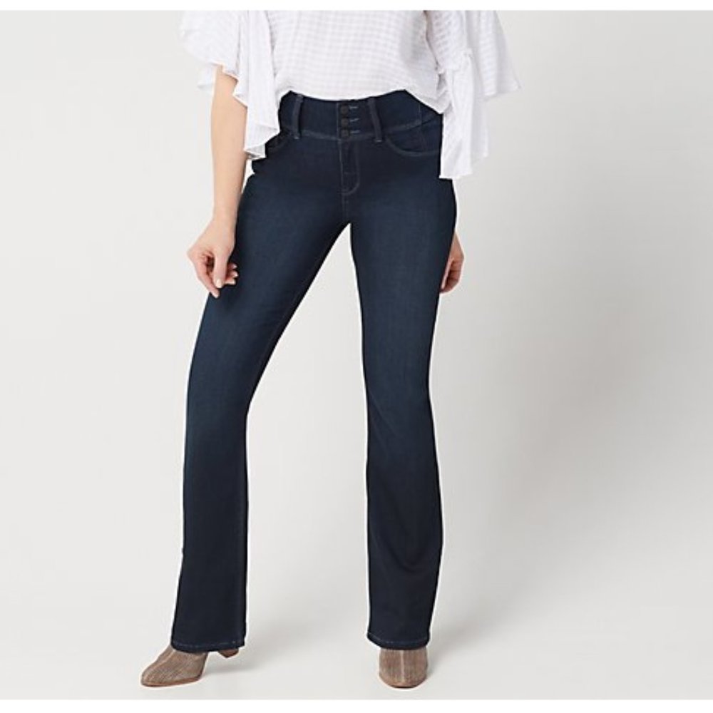 COPY - Laurie Felt Curve Silky Denim Boot-Cut Jeans - "In